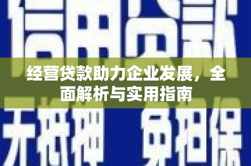 平镇经营贷款助力企业发展，全面解析与实用指南