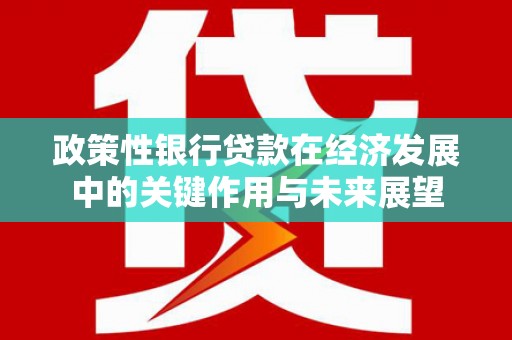 平镇政策性银行贷款在经济发展中的关键作用与未来展望