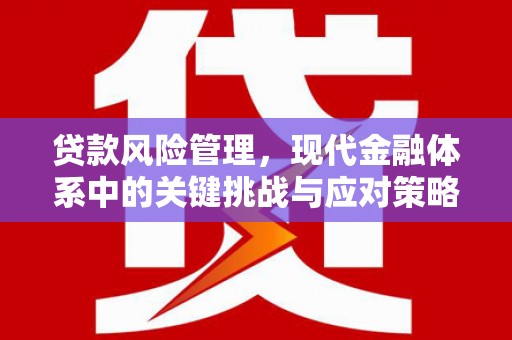 平镇贷款风险管理，现代金融体系中的关键挑战与应对策略