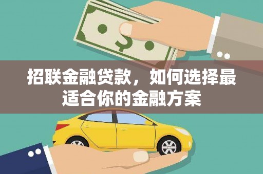 平镇招联金融贷款，如何选择最适合你的金融方案