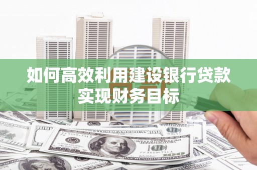 平镇如何高效利用建设银行贷款实现财务目标