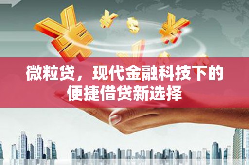 平镇微粒贷，现代金融科技下的便捷借贷新选择