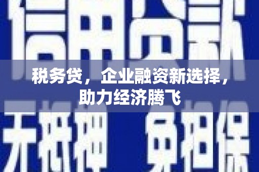 平镇税务贷，企业融资新选择，助力经济腾飞