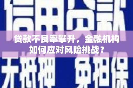 平镇贷款不良率攀升，金融机构如何应对风险挑战？