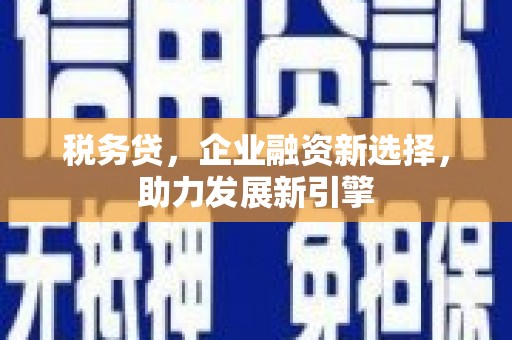 平镇税务贷，企业融资新选择，助力发展新引擎