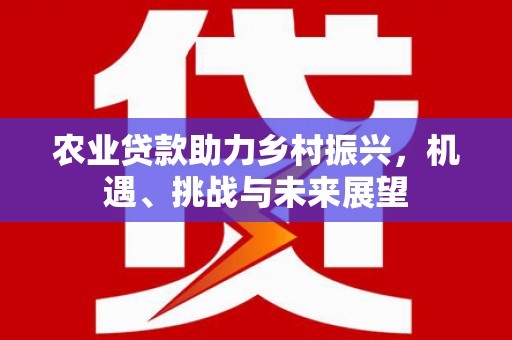 平镇农业贷款助力乡村振兴，机遇、挑战与未来展望