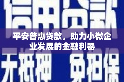 平镇平安普惠贷款，助力小微企业发展的金融利器