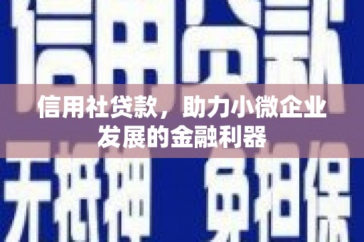 平镇信用社贷款，助力小微企业发展的金融利器
